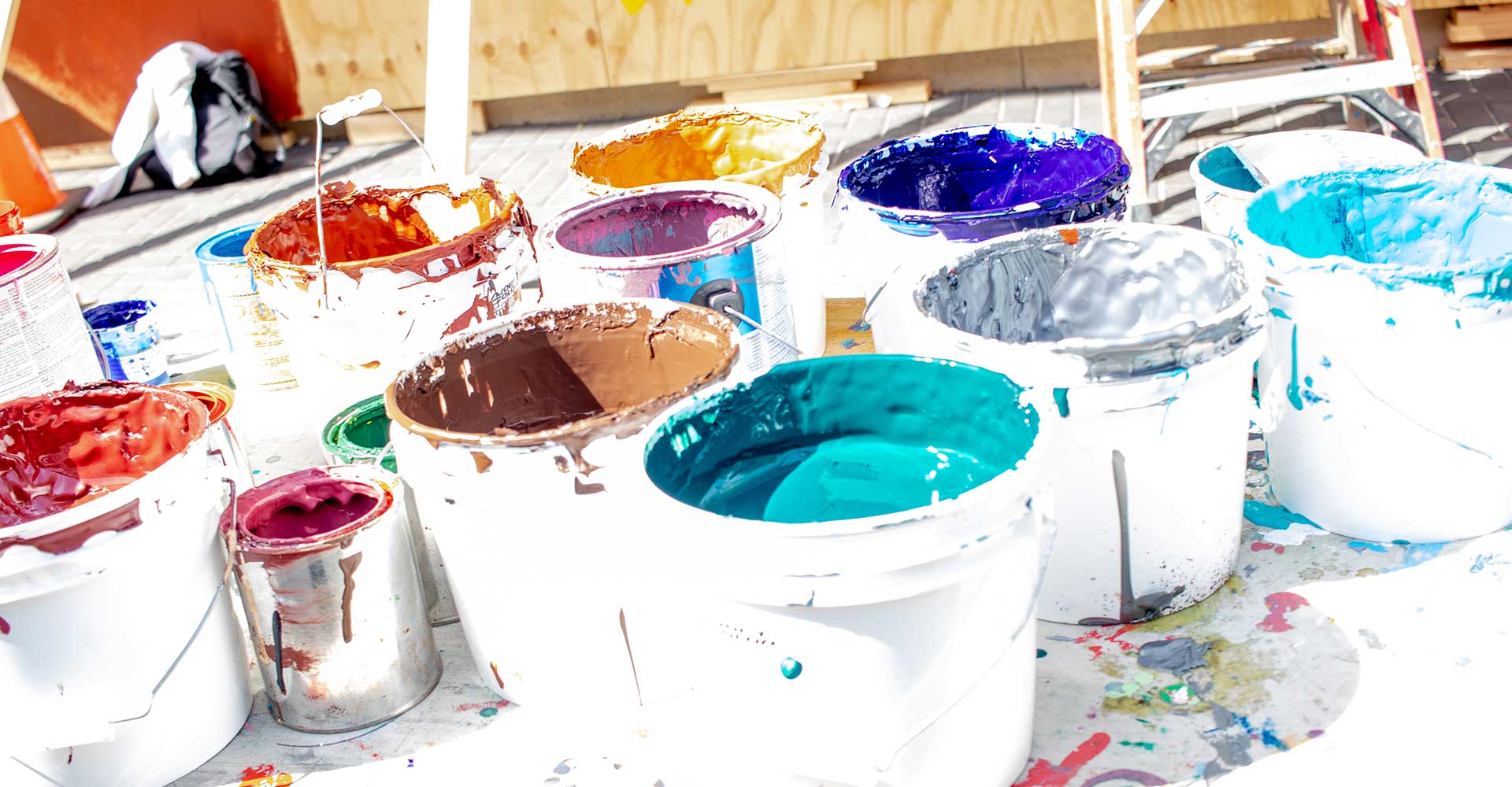 buckets of paint